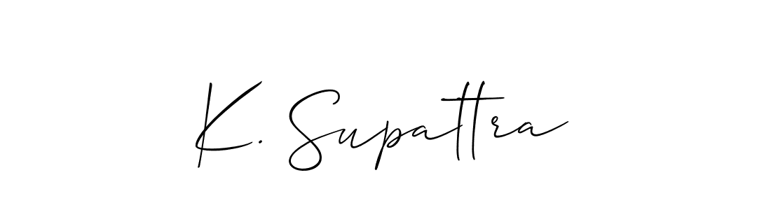 Also we have K. Supattra name is the best signature style. Create professional handwritten signature collection using Allison_Script autograph style. K. Supattra signature style 2 images and pictures png