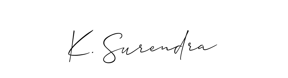 Also You can easily find your signature by using the search form. We will create K. Surendra name handwritten signature images for you free of cost using Allison_Script sign style. K. Surendra signature style 2 images and pictures png