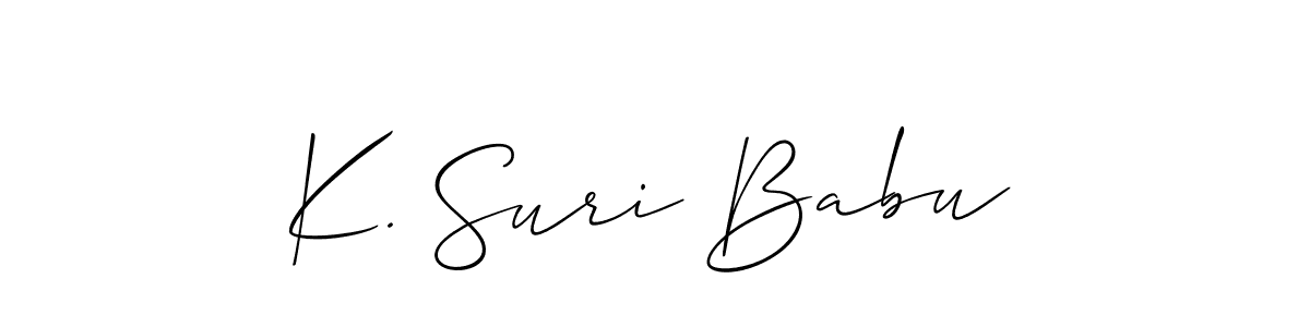 See photos of K. Suri Babu official signature by Spectra . Check more albums & portfolios. Read reviews & check more about Allison_Script font. K. Suri Babu signature style 2 images and pictures png