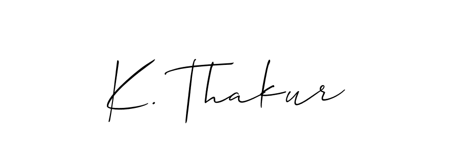 The best way (Allison_Script) to make a short signature is to pick only two or three words in your name. The name K. Thakur include a total of six letters. For converting this name. K. Thakur signature style 2 images and pictures png