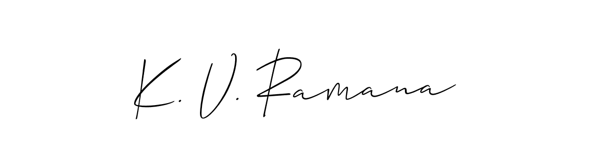 if you are searching for the best signature style for your name K. V. Ramana. so please give up your signature search. here we have designed multiple signature styles  using Allison_Script. K. V. Ramana signature style 2 images and pictures png