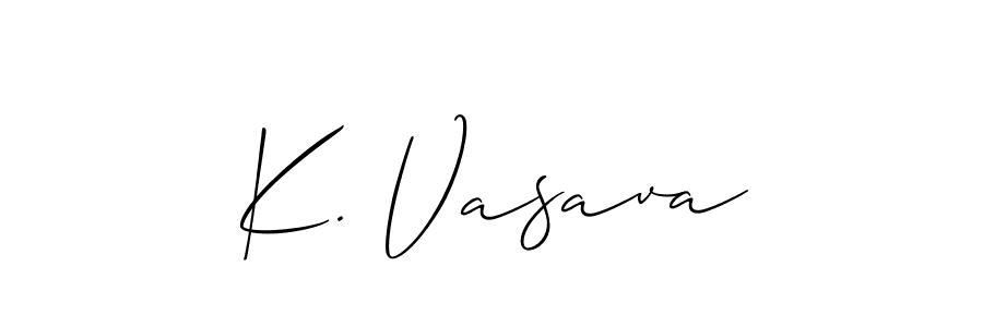 Make a beautiful signature design for name K. Vasava. With this signature (Allison_Script) style, you can create a handwritten signature for free. K. Vasava signature style 2 images and pictures png