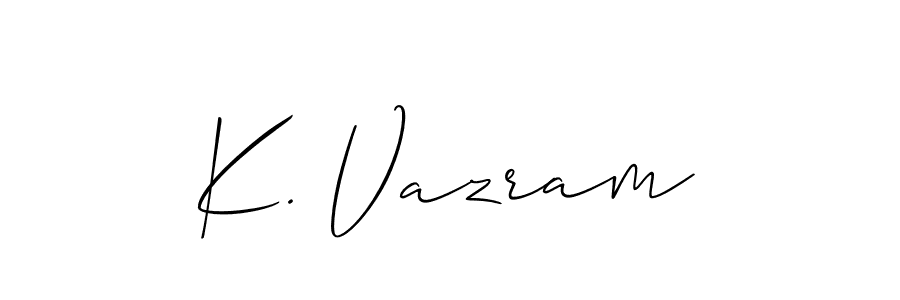 This is the best signature style for the K. Vazram name. Also you like these signature font (Allison_Script). Mix name signature. K. Vazram signature style 2 images and pictures png