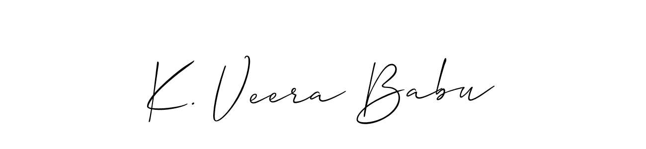 The best way (Allison_Script) to make a short signature is to pick only two or three words in your name. The name K. Veera Babu include a total of six letters. For converting this name. K. Veera Babu signature style 2 images and pictures png