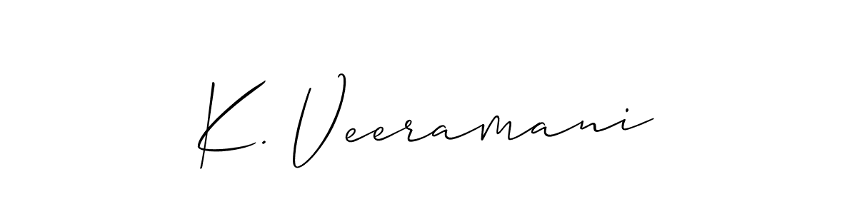 The best way (Allison_Script) to make a short signature is to pick only two or three words in your name. The name K. Veeramani include a total of six letters. For converting this name. K. Veeramani signature style 2 images and pictures png