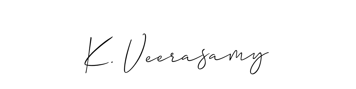 Design your own signature with our free online signature maker. With this signature software, you can create a handwritten (Allison_Script) signature for name K. Veerasamy. K. Veerasamy signature style 2 images and pictures png