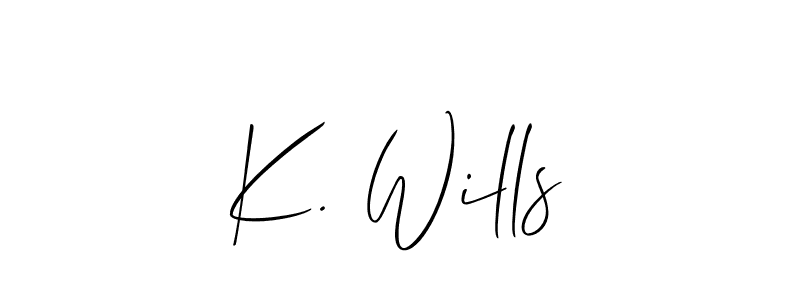 Allison_Script is a professional signature style that is perfect for those who want to add a touch of class to their signature. It is also a great choice for those who want to make their signature more unique. Get K. Wills name to fancy signature for free. K. Wills signature style 2 images and pictures png