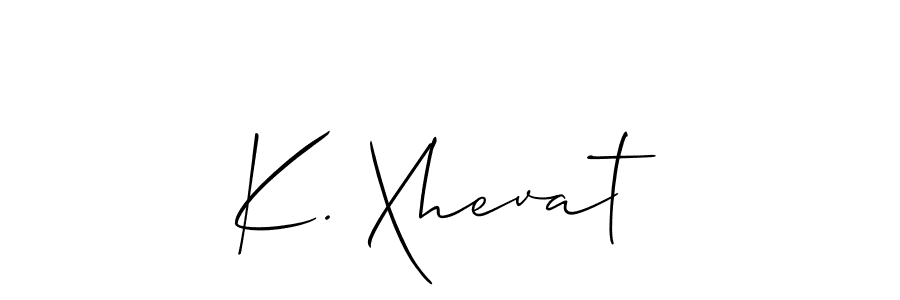 Also we have K. Xhevat name is the best signature style. Create professional handwritten signature collection using Allison_Script autograph style. K. Xhevat signature style 2 images and pictures png