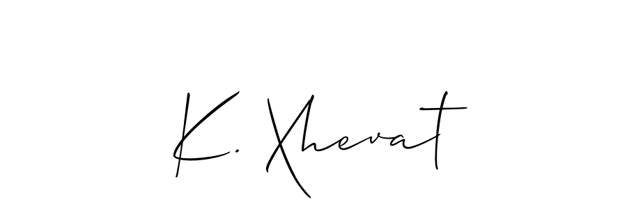 Allison_Script is a professional signature style that is perfect for those who want to add a touch of class to their signature. It is also a great choice for those who want to make their signature more unique. Get K. Xhevat name to fancy signature for free. K. Xhevat signature style 2 images and pictures png