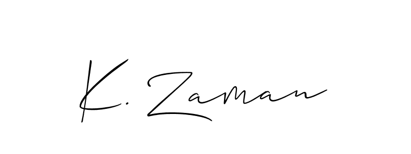 Similarly Allison_Script is the best handwritten signature design. Signature creator online .You can use it as an online autograph creator for name K. Zaman. K. Zaman signature style 2 images and pictures png