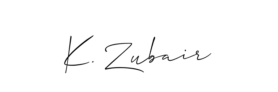 Use a signature maker to create a handwritten signature online. With this signature software, you can design (Allison_Script) your own signature for name K. Zubair. K. Zubair signature style 2 images and pictures png