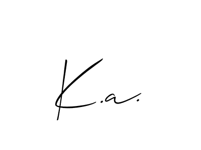 Also You can easily find your signature by using the search form. We will create K.a. name handwritten signature images for you free of cost using Allison_Script sign style. K.a. signature style 2 images and pictures png