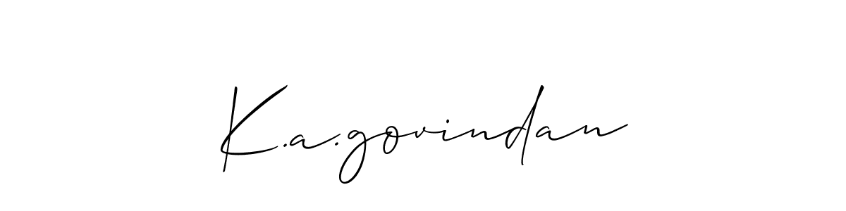 Make a beautiful signature design for name K.a.govindan. With this signature (Allison_Script) style, you can create a handwritten signature for free. K.a.govindan signature style 2 images and pictures png