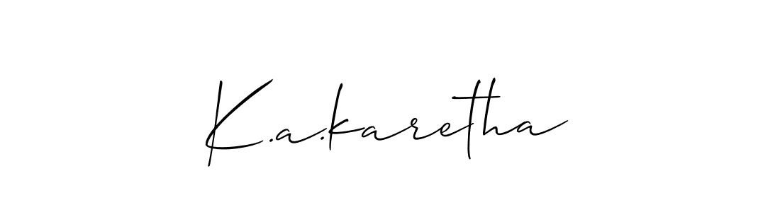 How to Draw K.a.karetha signature style? Allison_Script is a latest design signature styles for name K.a.karetha. K.a.karetha signature style 2 images and pictures png