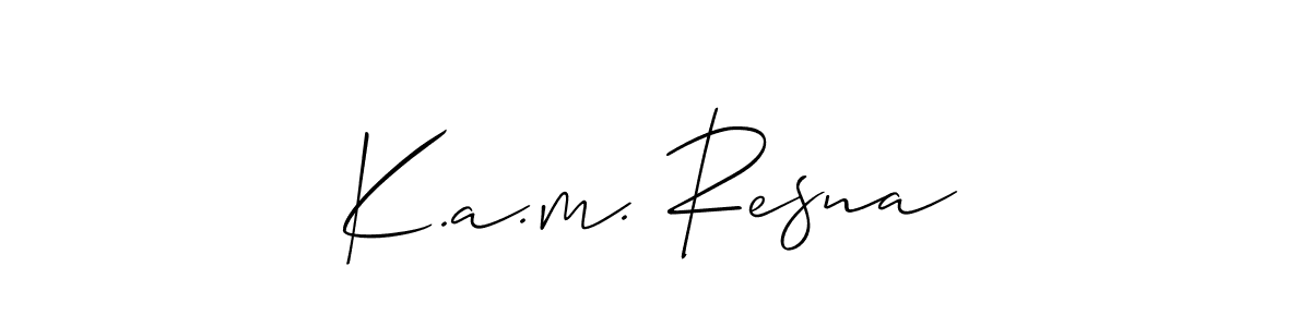 K.a.m. Resna stylish signature style. Best Handwritten Sign (Allison_Script) for my name. Handwritten Signature Collection Ideas for my name K.a.m. Resna. K.a.m. Resna signature style 2 images and pictures png