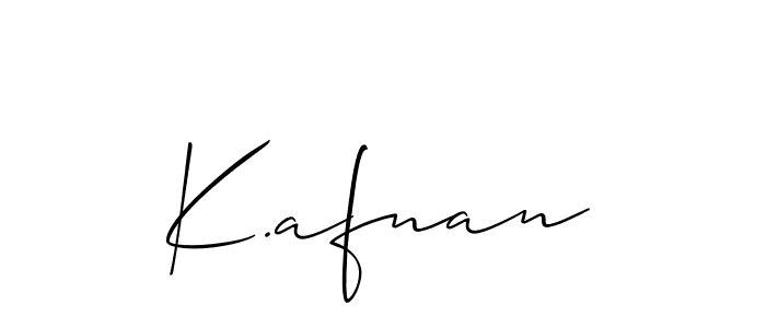 Allison_Script is a professional signature style that is perfect for those who want to add a touch of class to their signature. It is also a great choice for those who want to make their signature more unique. Get K.afnan name to fancy signature for free. K.afnan signature style 2 images and pictures png