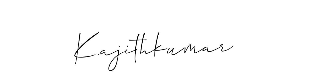 Also You can easily find your signature by using the search form. We will create K.ajithkumar name handwritten signature images for you free of cost using Allison_Script sign style. K.ajithkumar signature style 2 images and pictures png