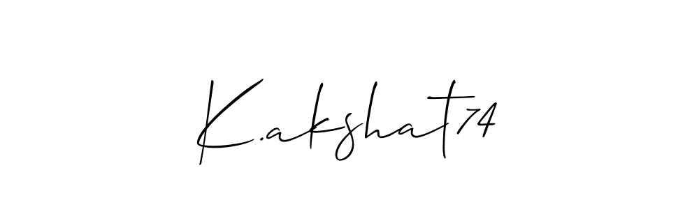 This is the best signature style for the K.akshat74 name. Also you like these signature font (Allison_Script). Mix name signature. K.akshat74 signature style 2 images and pictures png