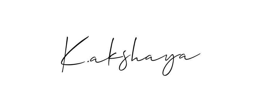 Also we have K.akshaya name is the best signature style. Create professional handwritten signature collection using Allison_Script autograph style. K.akshaya signature style 2 images and pictures png