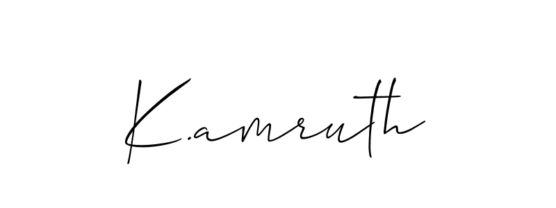 Design your own signature with our free online signature maker. With this signature software, you can create a handwritten (Allison_Script) signature for name K.amruth. K.amruth signature style 2 images and pictures png