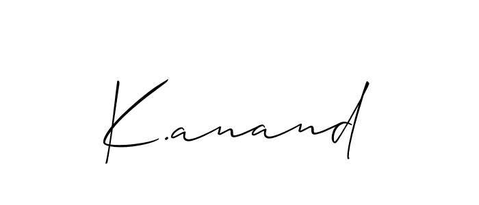 Make a beautiful signature design for name K.anand. With this signature (Allison_Script) style, you can create a handwritten signature for free. K.anand signature style 2 images and pictures png