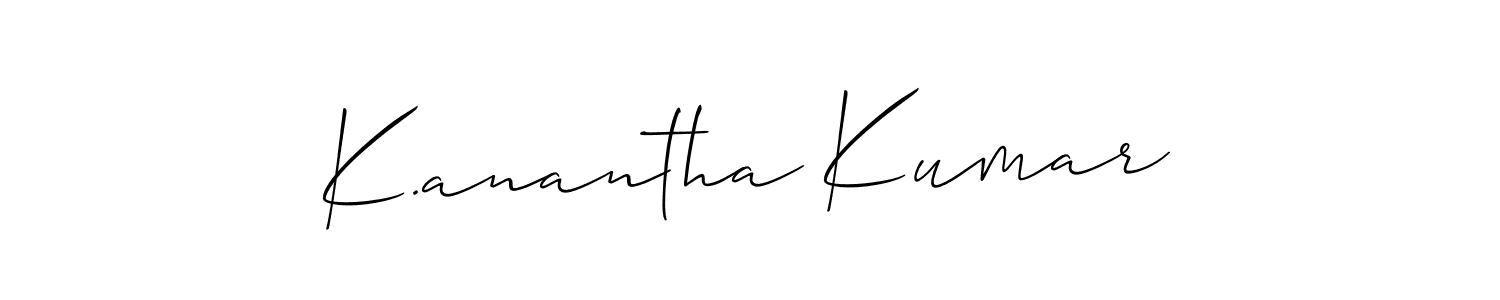 How to make K.anantha Kumar name signature. Use Allison_Script style for creating short signs online. This is the latest handwritten sign. K.anantha Kumar signature style 2 images and pictures png