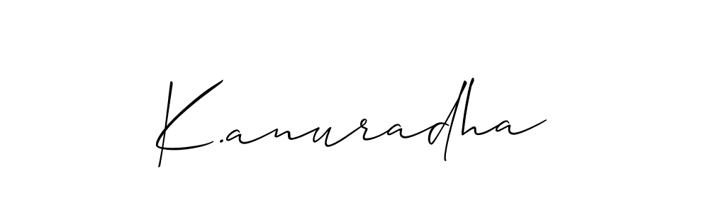 Also You can easily find your signature by using the search form. We will create K.anuradha name handwritten signature images for you free of cost using Allison_Script sign style. K.anuradha signature style 2 images and pictures png