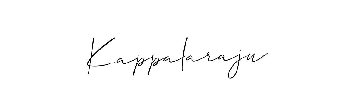 Use a signature maker to create a handwritten signature online. With this signature software, you can design (Allison_Script) your own signature for name K.appalaraju. K.appalaraju signature style 2 images and pictures png