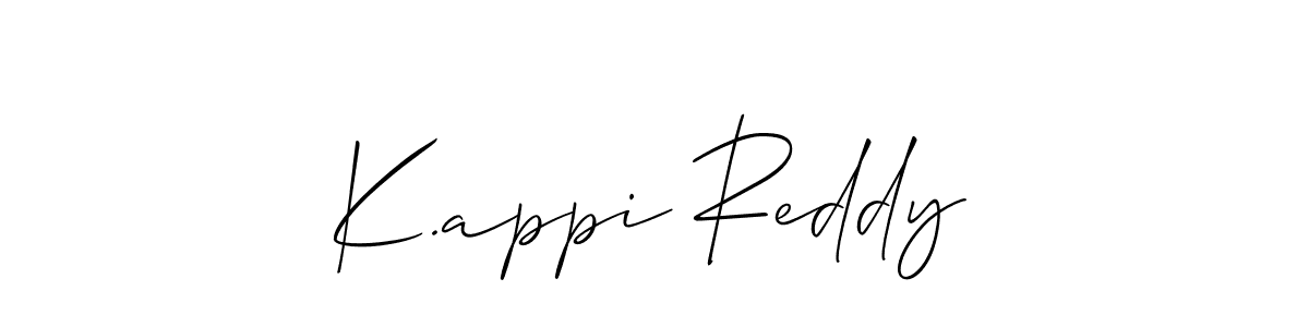 You should practise on your own different ways (Allison_Script) to write your name (K.appi Reddy) in signature. don't let someone else do it for you. K.appi Reddy signature style 2 images and pictures png