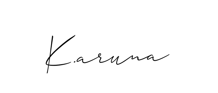 Also we have K.aruna name is the best signature style. Create professional handwritten signature collection using Allison_Script autograph style. K.aruna signature style 2 images and pictures png