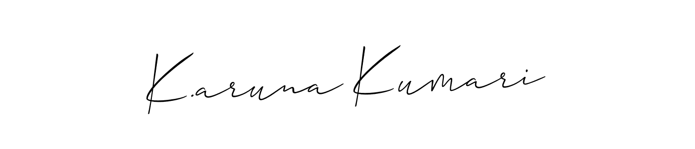 Use a signature maker to create a handwritten signature online. With this signature software, you can design (Allison_Script) your own signature for name K.aruna Kumari. K.aruna Kumari signature style 2 images and pictures png