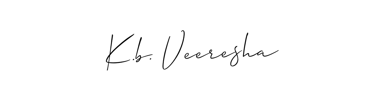 The best way (Allison_Script) to make a short signature is to pick only two or three words in your name. The name K.b. Veeresha include a total of six letters. For converting this name. K.b. Veeresha signature style 2 images and pictures png