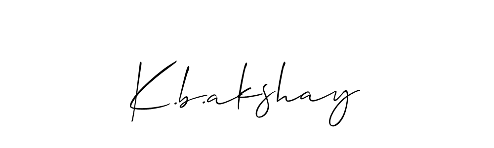 The best way (Allison_Script) to make a short signature is to pick only two or three words in your name. The name K.b.akshay include a total of six letters. For converting this name. K.b.akshay signature style 2 images and pictures png