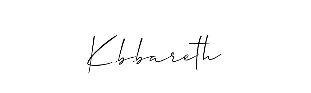 How to make K.b.bareth name signature. Use Allison_Script style for creating short signs online. This is the latest handwritten sign. K.b.bareth signature style 2 images and pictures png
