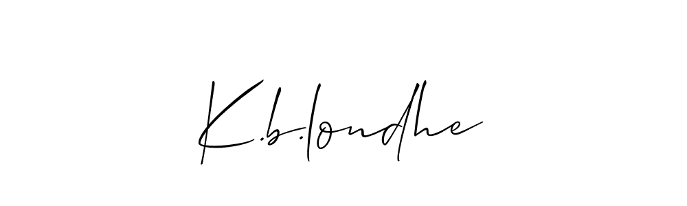 It looks lik you need a new signature style for name K.b.londhe. Design unique handwritten (Allison_Script) signature with our free signature maker in just a few clicks. K.b.londhe signature style 2 images and pictures png