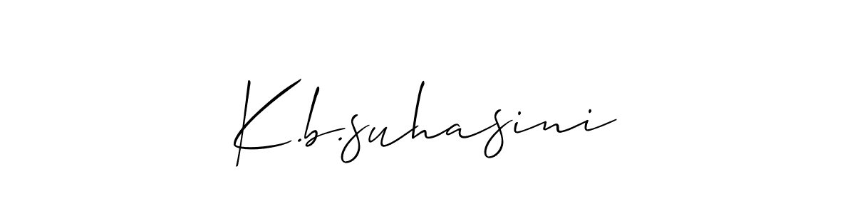 Make a beautiful signature design for name K.b.suhasini. With this signature (Allison_Script) style, you can create a handwritten signature for free. K.b.suhasini signature style 2 images and pictures png