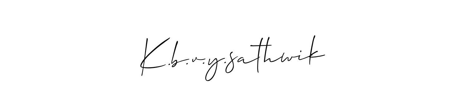 Create a beautiful signature design for name K.b.v.y.sathwik. With this signature (Allison_Script) fonts, you can make a handwritten signature for free. K.b.v.y.sathwik signature style 2 images and pictures png