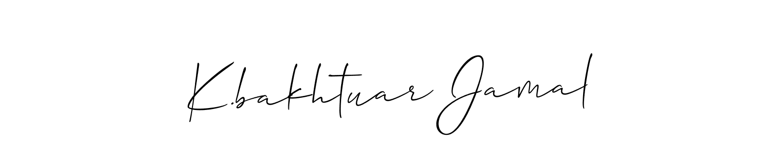 How to Draw K.bakhtuar Jamal signature style? Allison_Script is a latest design signature styles for name K.bakhtuar Jamal. K.bakhtuar Jamal signature style 2 images and pictures png