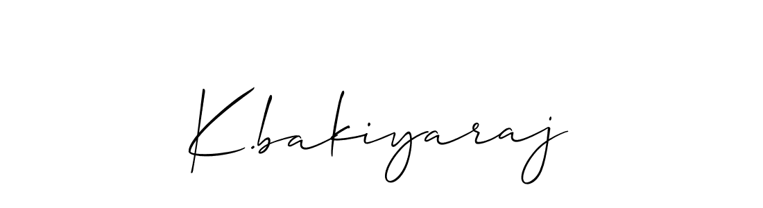 How to make K.bakiyaraj name signature. Use Allison_Script style for creating short signs online. This is the latest handwritten sign. K.bakiyaraj signature style 2 images and pictures png