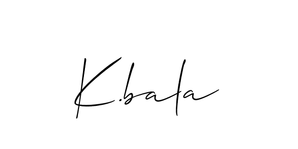 if you are searching for the best signature style for your name K.bala. so please give up your signature search. here we have designed multiple signature styles  using Allison_Script. K.bala signature style 2 images and pictures png