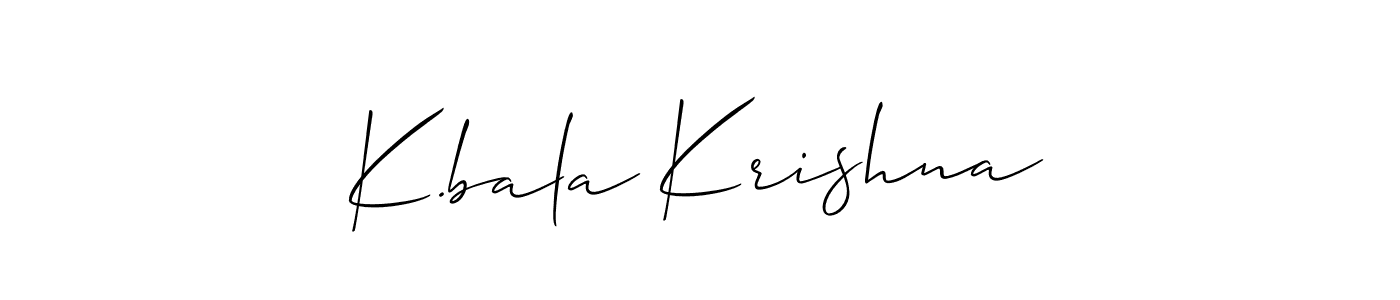 if you are searching for the best signature style for your name K.bala Krishna. so please give up your signature search. here we have designed multiple signature styles  using Allison_Script. K.bala Krishna signature style 2 images and pictures png
