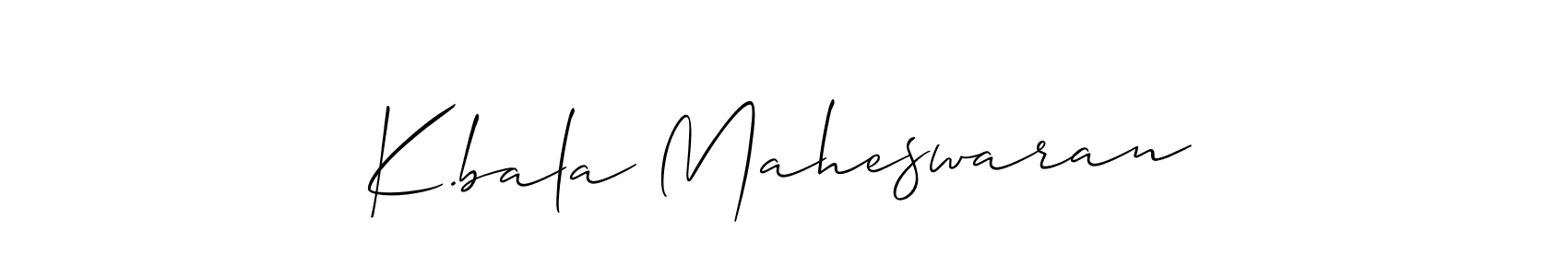 Create a beautiful signature design for name K.bala Maheswaran. With this signature (Allison_Script) fonts, you can make a handwritten signature for free. K.bala Maheswaran signature style 2 images and pictures png