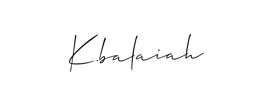 Use a signature maker to create a handwritten signature online. With this signature software, you can design (Allison_Script) your own signature for name K.balaiah. K.balaiah signature style 2 images and pictures png