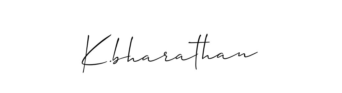 The best way (Allison_Script) to make a short signature is to pick only two or three words in your name. The name K.bharathan include a total of six letters. For converting this name. K.bharathan signature style 2 images and pictures png