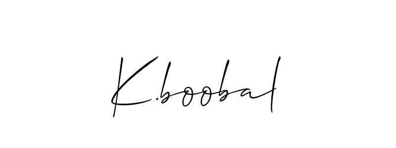 Also You can easily find your signature by using the search form. We will create K.boobal name handwritten signature images for you free of cost using Allison_Script sign style. K.boobal signature style 2 images and pictures png