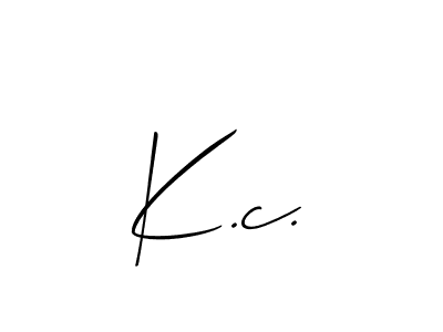 How to Draw K.c. signature style? Allison_Script is a latest design signature styles for name K.c.. K.c. signature style 2 images and pictures png
