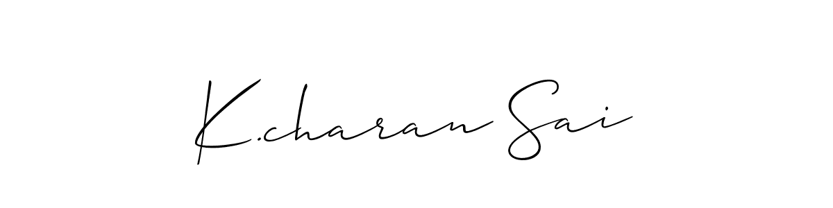 The best way (Allison_Script) to make a short signature is to pick only two or three words in your name. The name K.charan Sai include a total of six letters. For converting this name. K.charan Sai signature style 2 images and pictures png