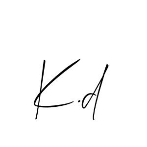 How to make K.d name signature. Use Allison_Script style for creating short signs online. This is the latest handwritten sign. K.d signature style 2 images and pictures png