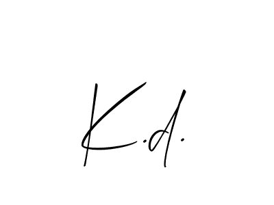 if you are searching for the best signature style for your name K.d.. so please give up your signature search. here we have designed multiple signature styles  using Allison_Script. K.d. signature style 2 images and pictures png