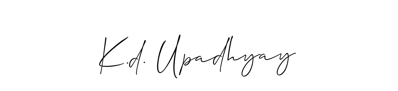 Create a beautiful signature design for name K.d. Upadhyay. With this signature (Allison_Script) fonts, you can make a handwritten signature for free. K.d. Upadhyay signature style 2 images and pictures png